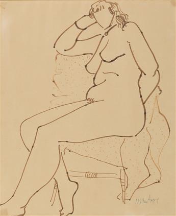 MILTON AVERY Seated Female Nude.